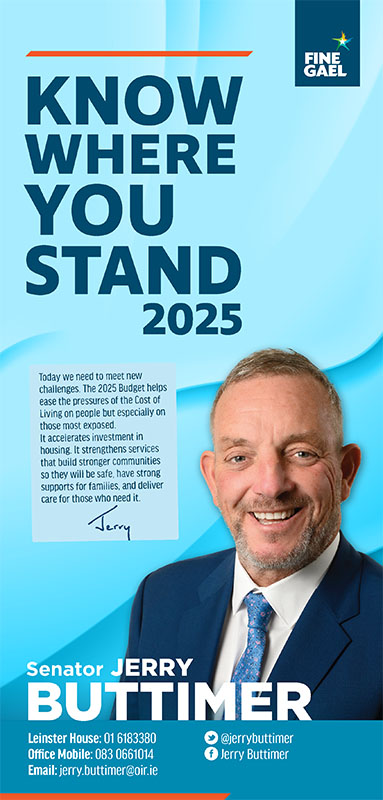 Know Where You Stand Leaflet 2025 Senator Jerry Buttimer